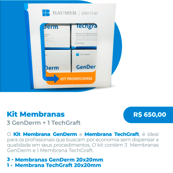 Kit Membranas - 3 GenDerm + 1 TechGraft